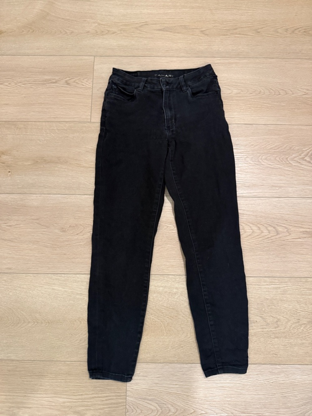 Tahari Black High-Rise Slim Jeans
